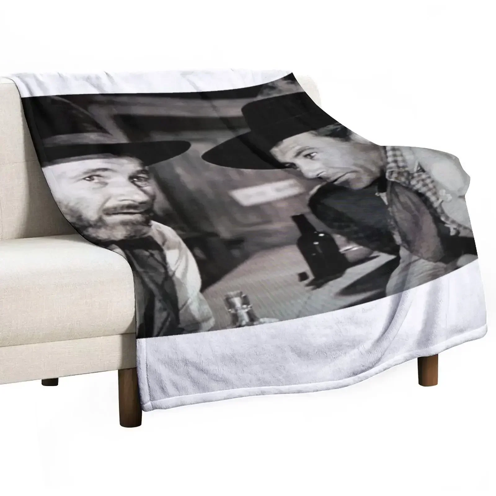 Gary Cooper and Walter Brennan in The Westerner Throw Blanket Giant Sofa Furry Hair Large cosplay anime Designers Blankets