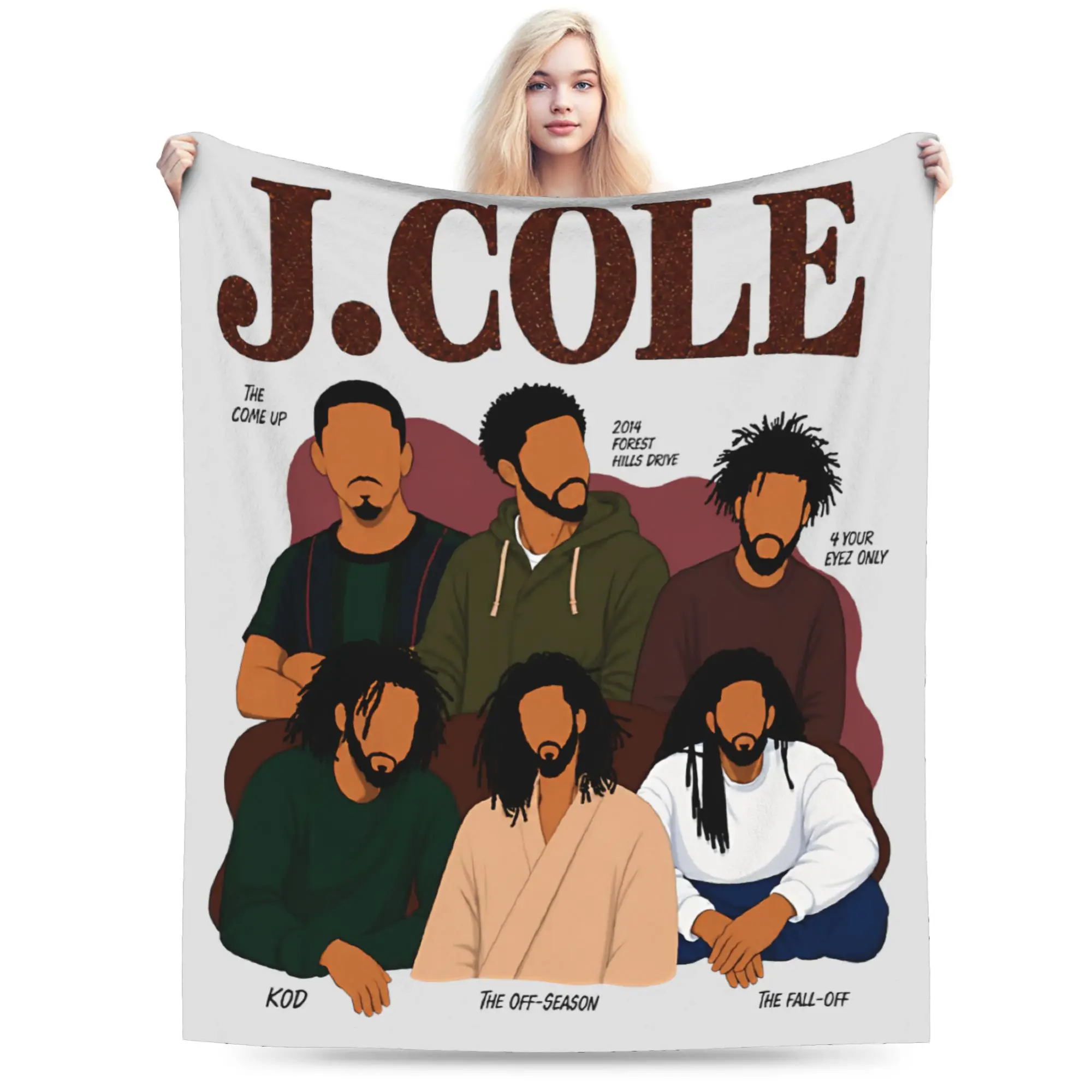 J. Cole Blanket Flannel Spring Autumn  Multi-function Ultra-Soft Throw Blanket for Home Car Rug Piece