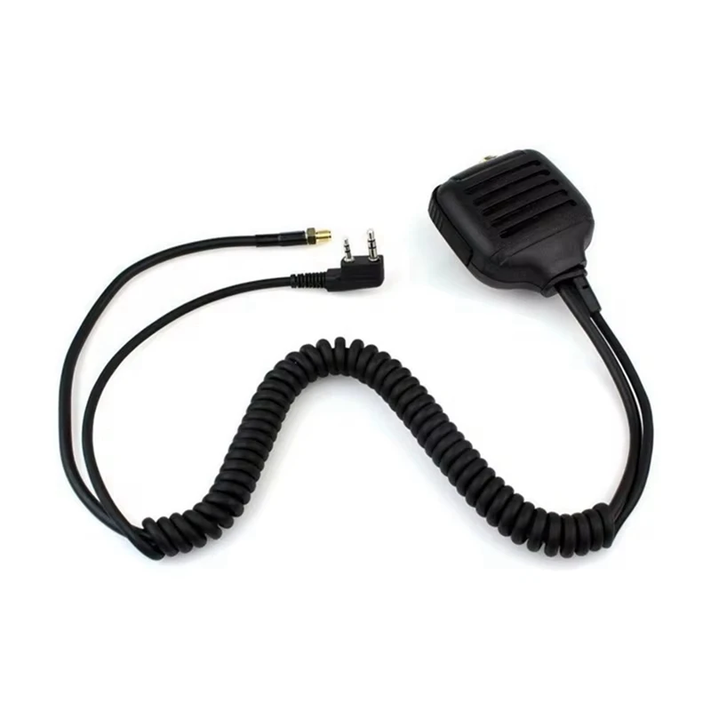 For 2-Pin Radio Handheld Speaker Dual PTT Mic Microphone with Dual Band SMA-Female Antenna for-A79U