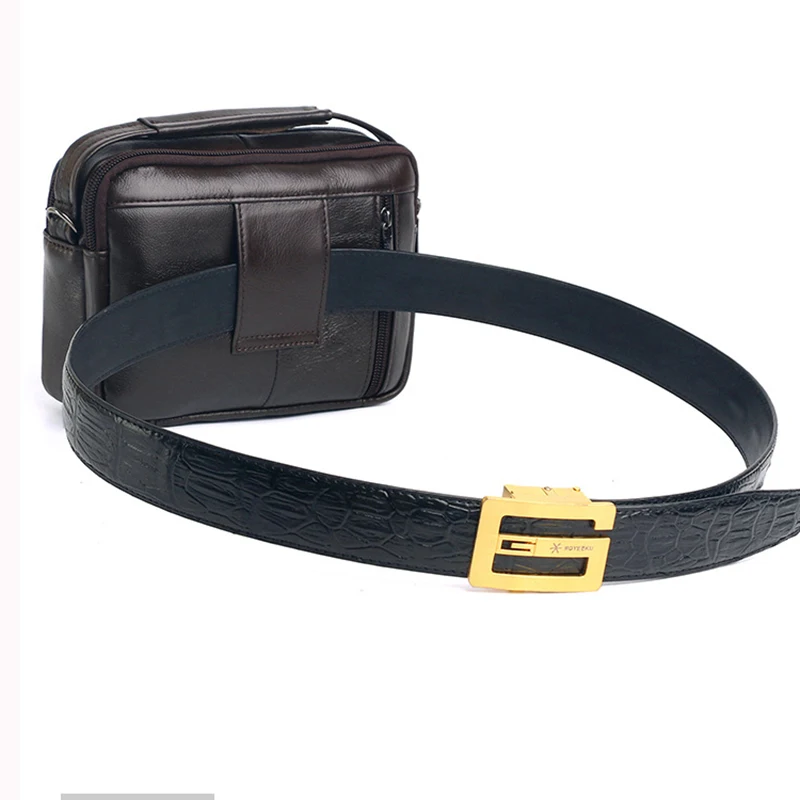 Men Small Cross body Shoulder Bag Waist Fanny Pack Genuine Leather Business Multipurpose Male Messenger Belt Bags Mini Handbag