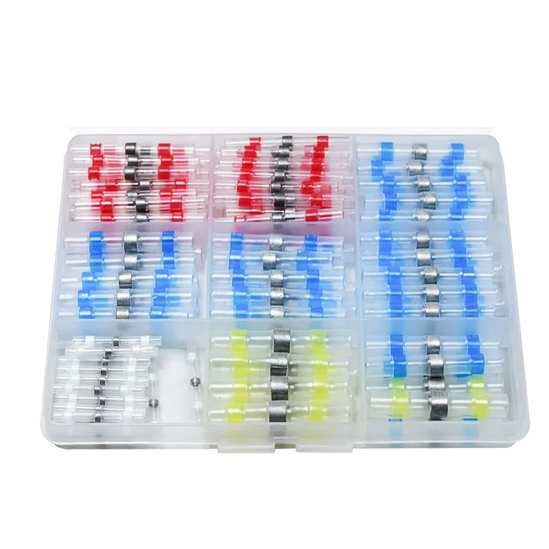 

Classy-140Pcs Solder Seal Wire Connectors, Heat Shrink Butt Wire Connectors, Multi-Purpose Electrical Terminal Kit,Auto Marine