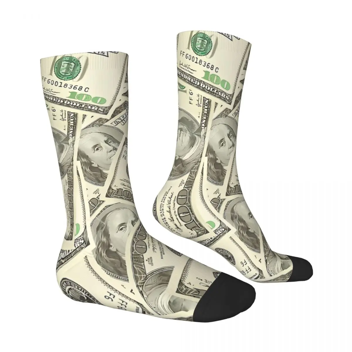 100 Dollar Bills Socks Male Mens Women Summer Stockings Printed