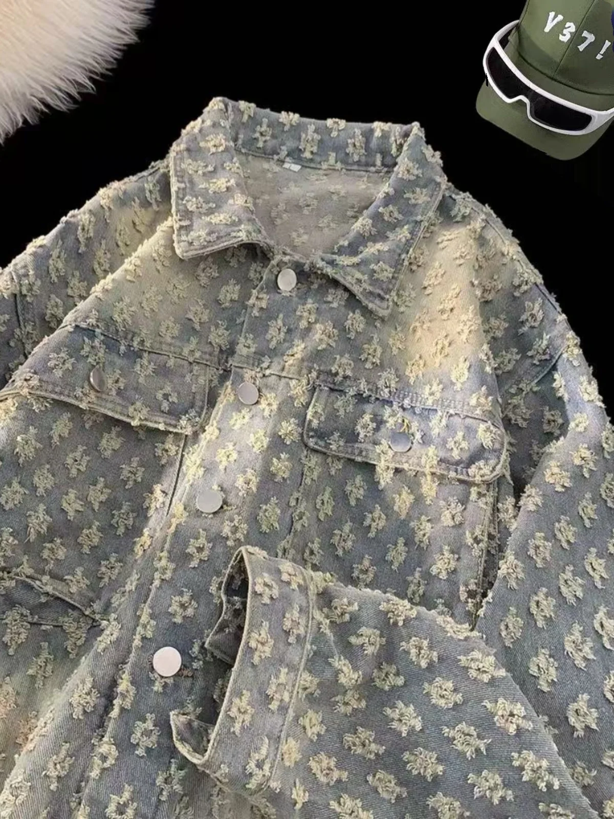 

Американская джинсовая куртка в стиле ретро, мужская весенне-осенняя крутая рабочая одежда High Sensation, лоскутная модная верхняя одежда, повседневная одежда