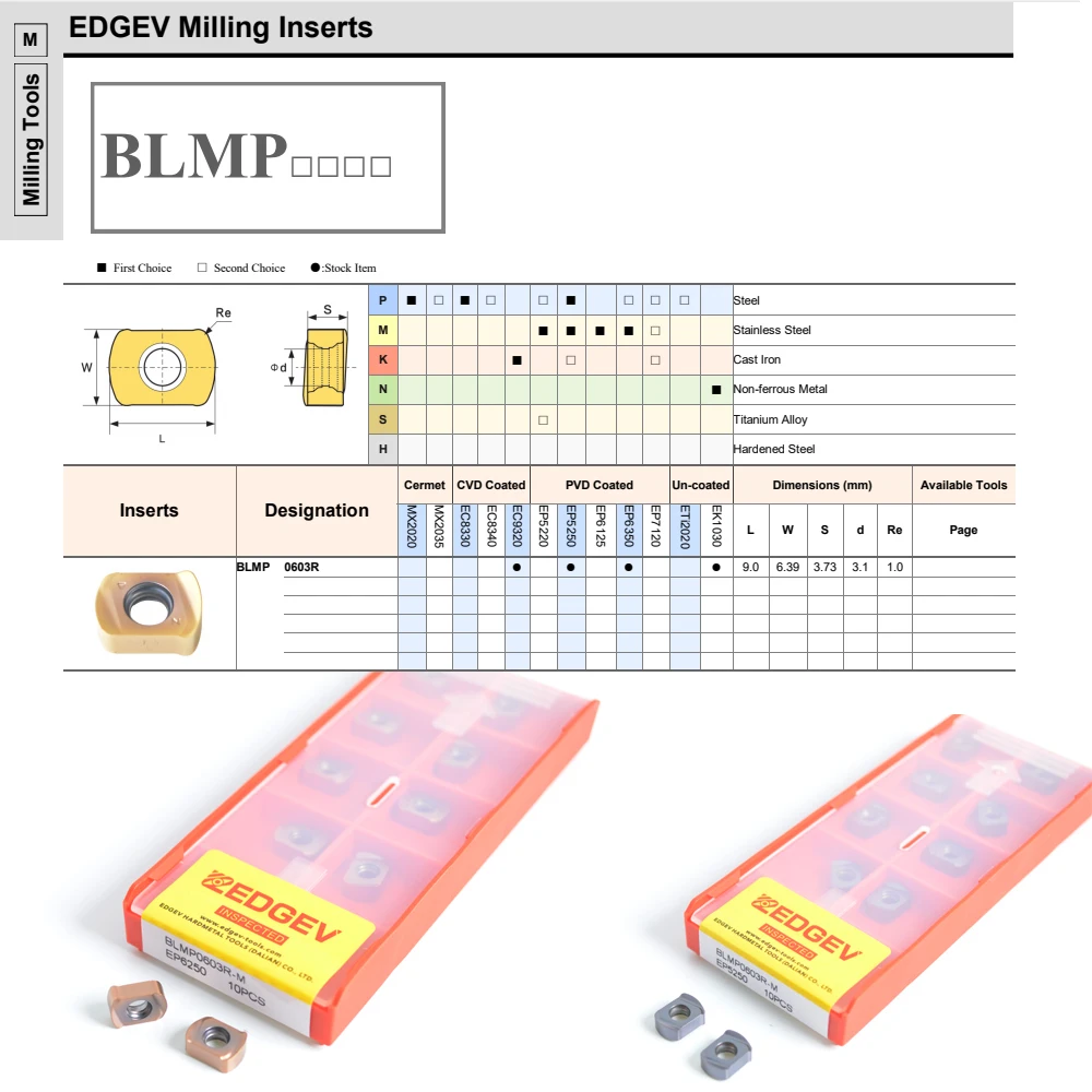 TEBL TEMBL fresa de doble cara de alta alimentación BLMP0603 BLMP0603R insertos de carburo fresadora cnc portaherramientas cortador BLMP