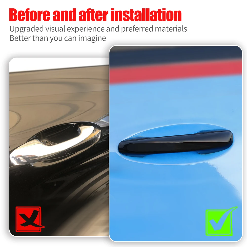 4Pcs Car Exterior Door Handle Cover Replacement For Mercedes Benz W206 C Class Outer Door Knob Decoration Trim Accessories 2022