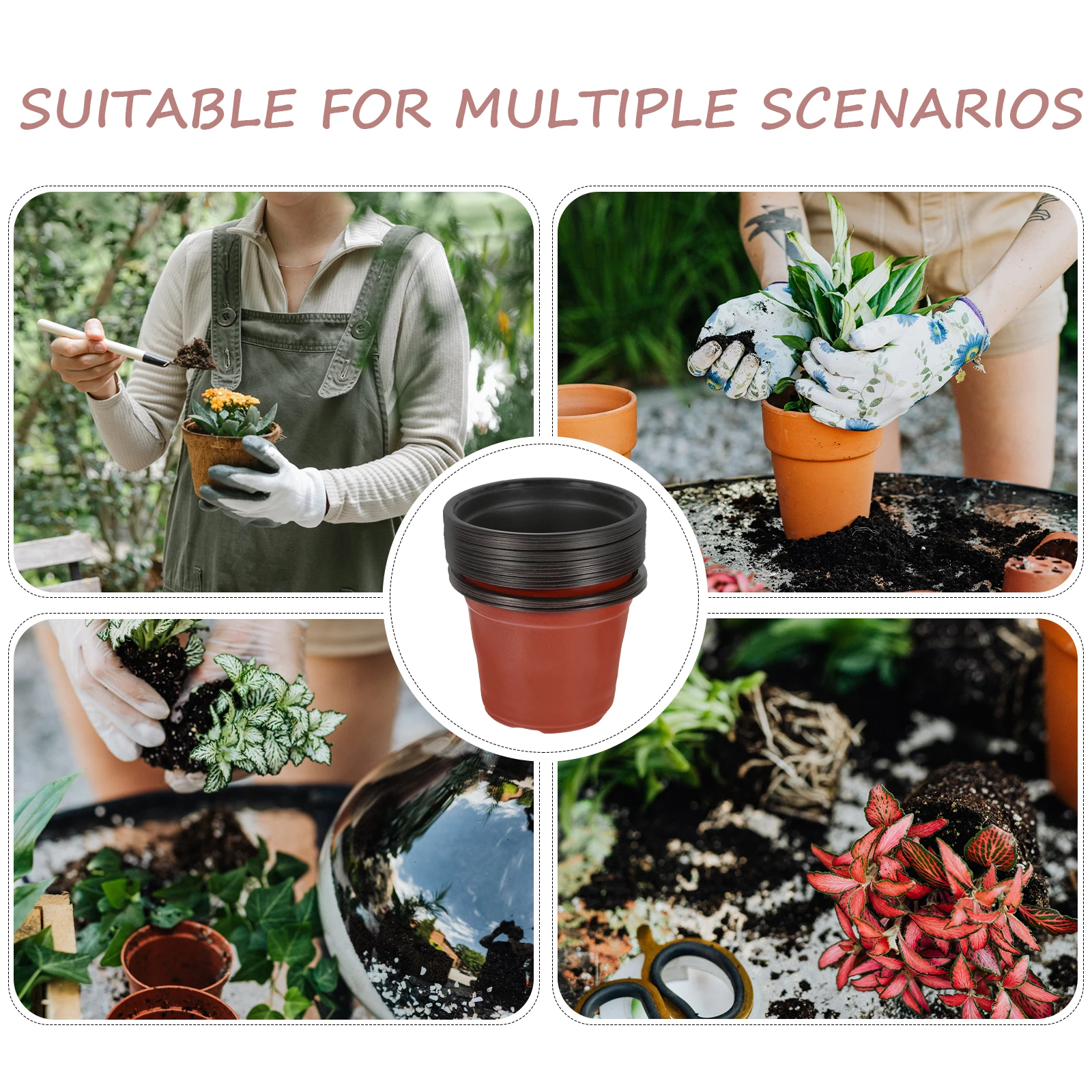 

20Pcs Practical Plastic Plant Pots Elegant Flower Versatile Nursery Containers