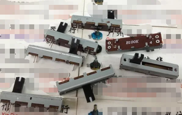 

5pcs/lot HT 35MM Slide Fader Single Potentiometer B100K with Point Handle Length 10MMX5MM