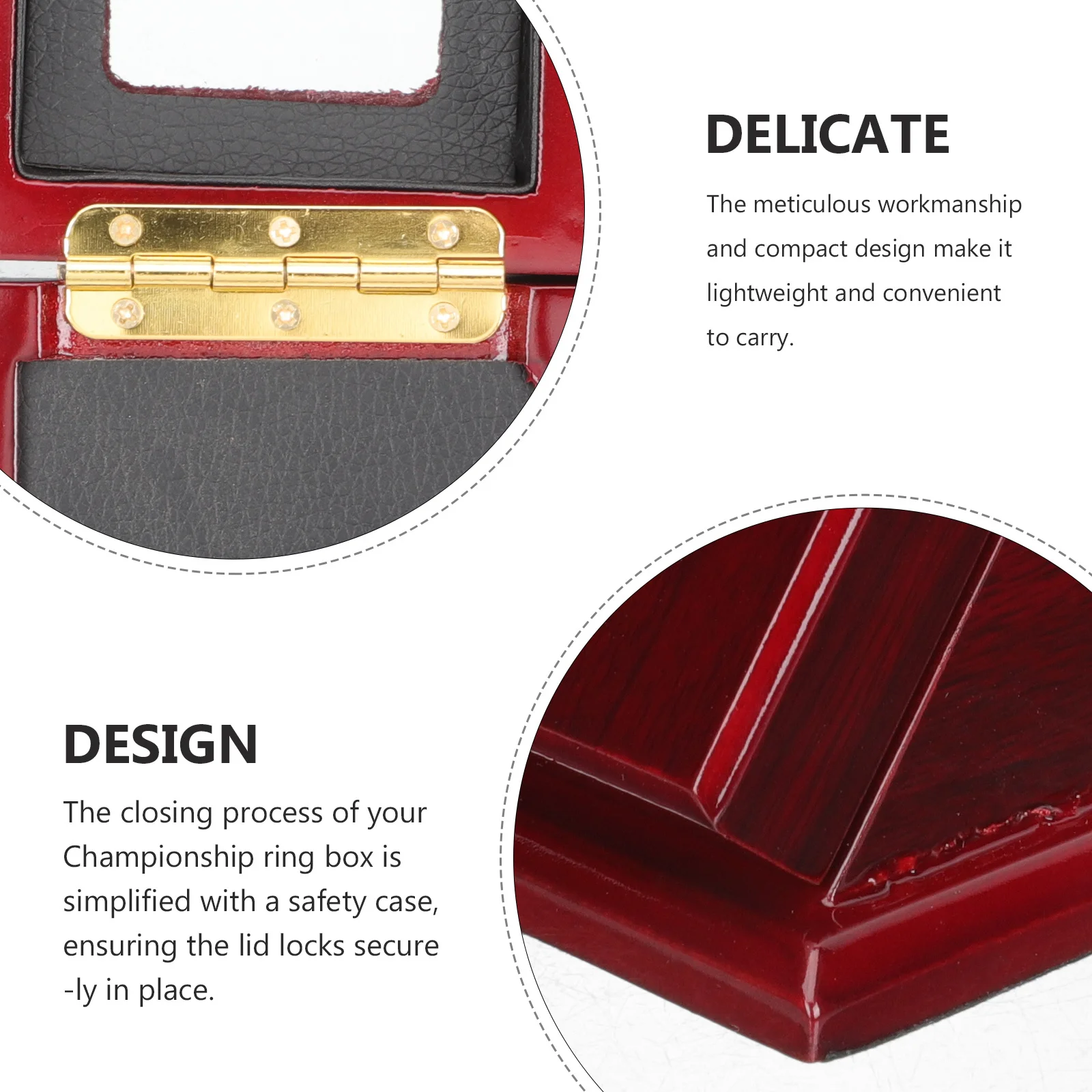 

Ring Display Case Dustproof Waterproof Wooden Box Storage Jewelry Exhibit Holderring box championship ring holderring storage