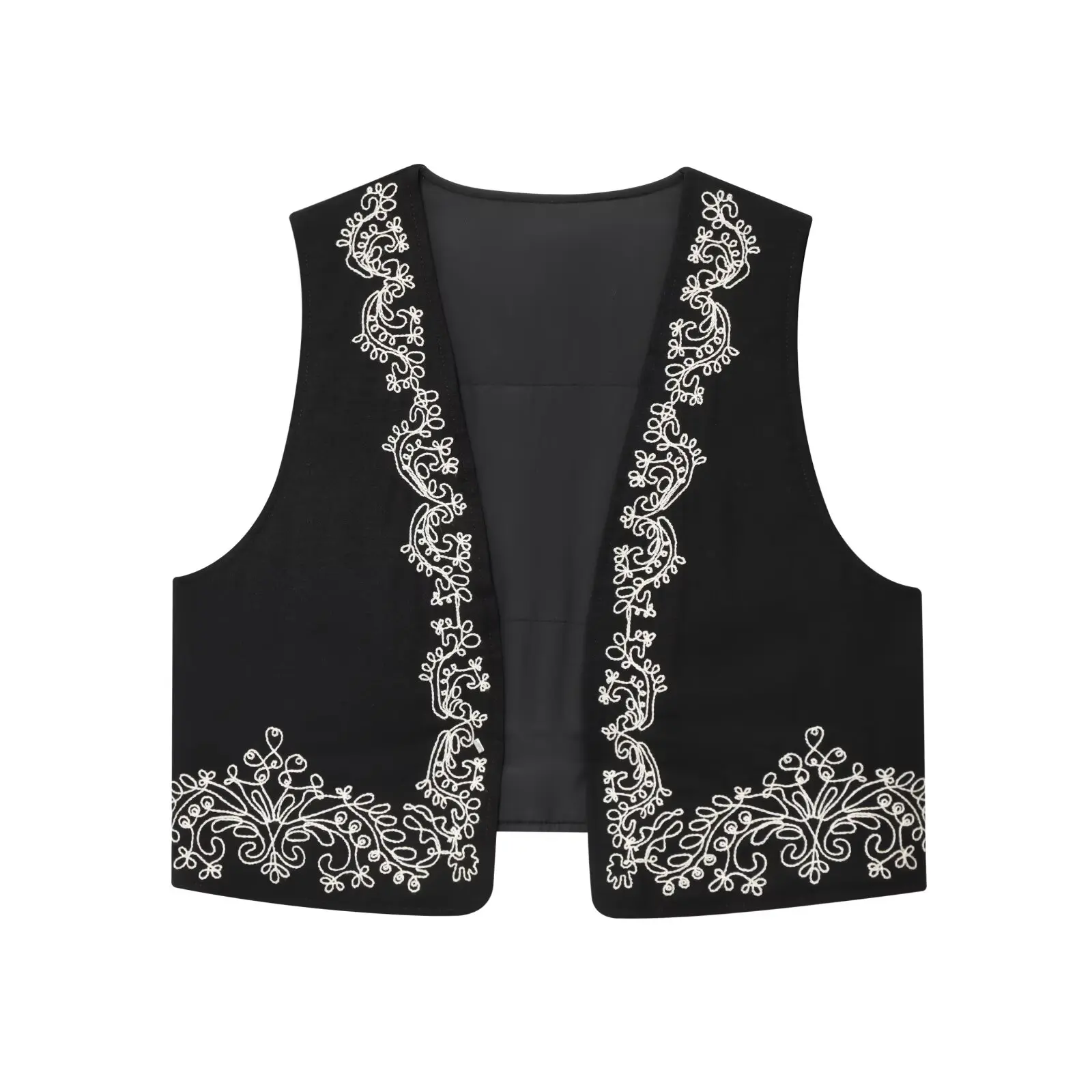 

2025 WOMAN Fashion European and American Style Autumn New Embroidered Vest Retro Sleeveless All-match V-neck Casual Top Mujer