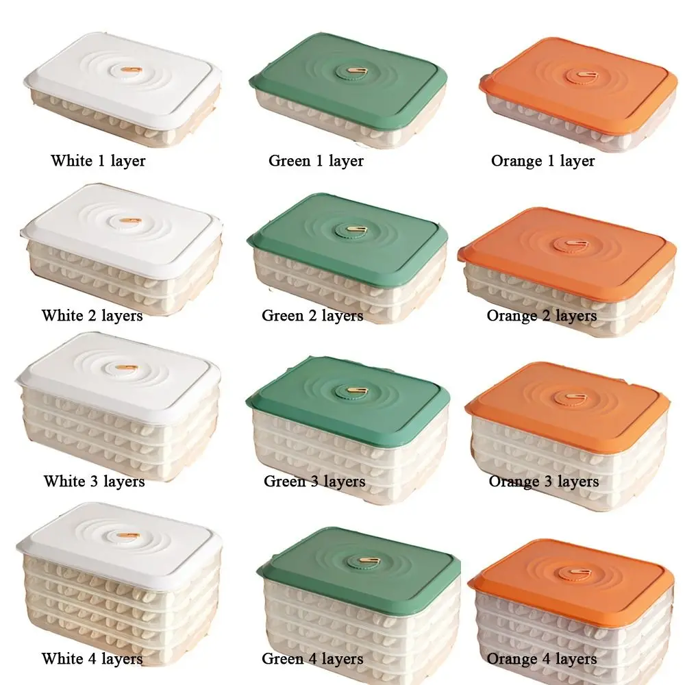 Multilayer Dumpling Box Transparent Stackable Egg Frozen Box Plastic With Lid Refrigerator Storage Box Refrigerator