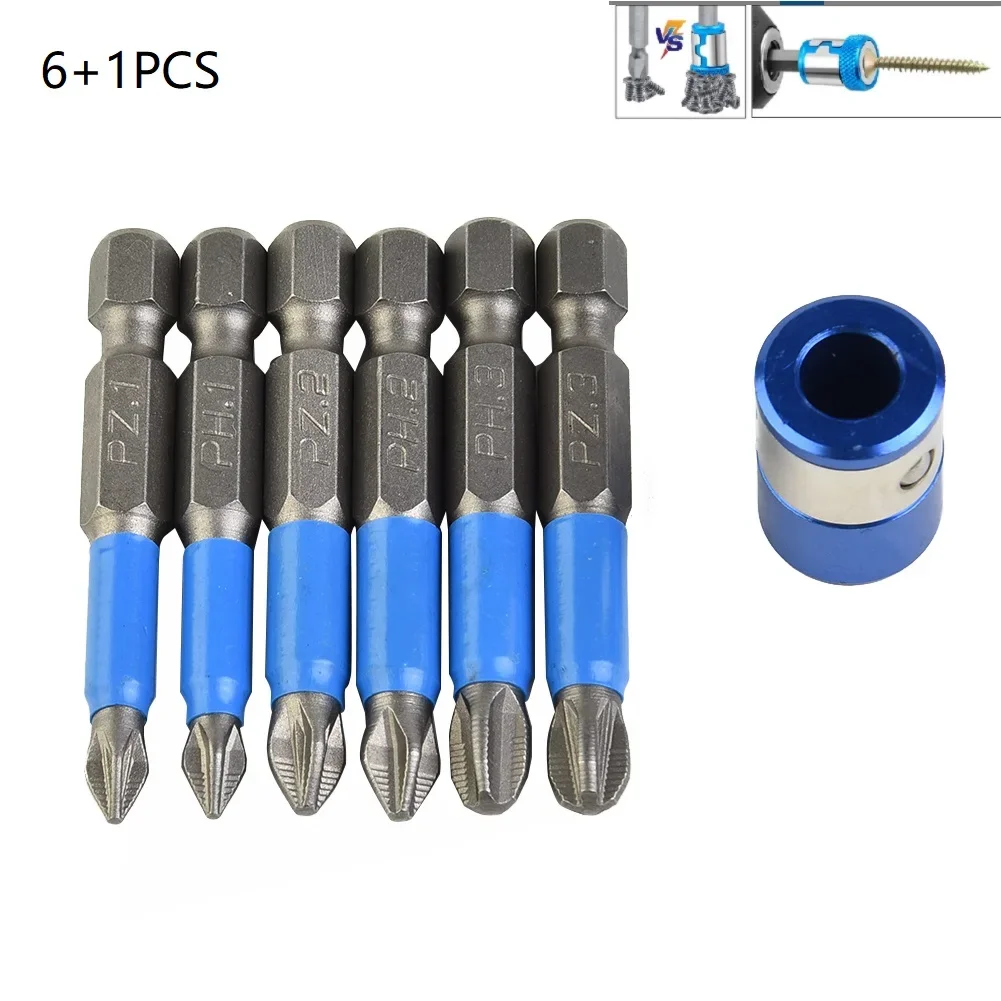 Set Screwdriver Bit 50mm Length 6Pcs/Set Alloy Steel Magnetic PH1/PZ1/PH2/PZ2/PH3/PZ3 Wear Resistance Brand New