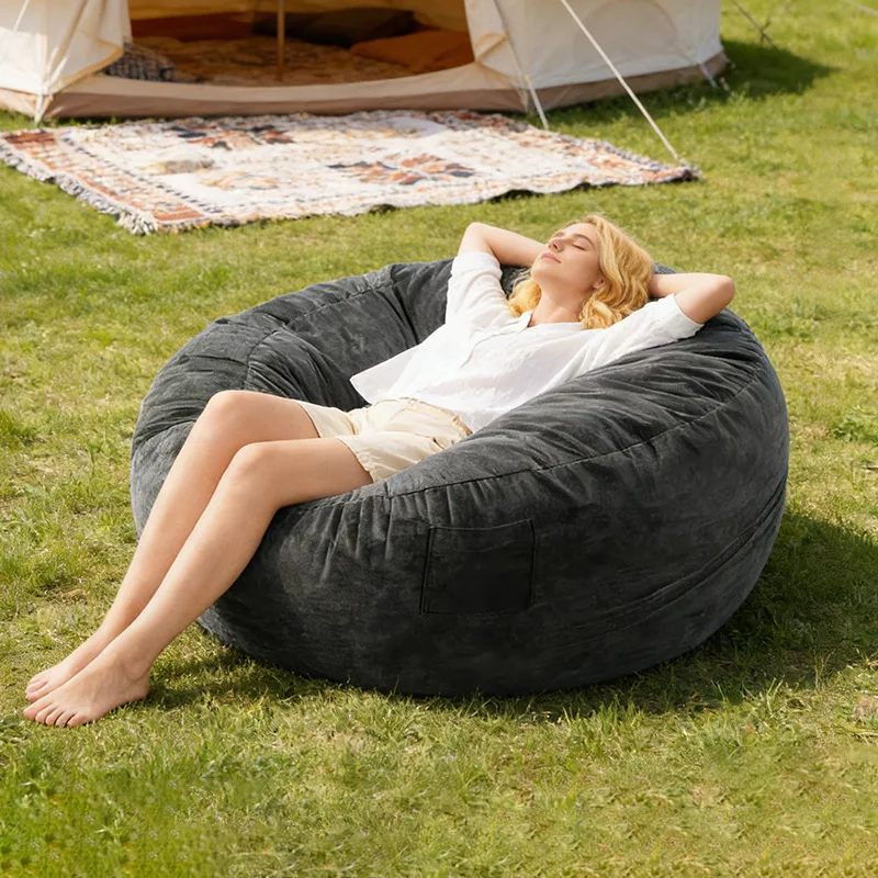 Lazy sofa with shredded memory foam filling, large convertible bed bean bag chair, reclining lazy sofa for the living room