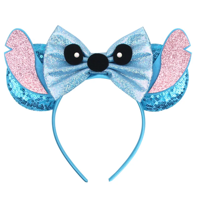 Stitch sequins, Mickey Mickey Mouse ear headbands, bow hair accessories, Disney amusement park decoration party headbands