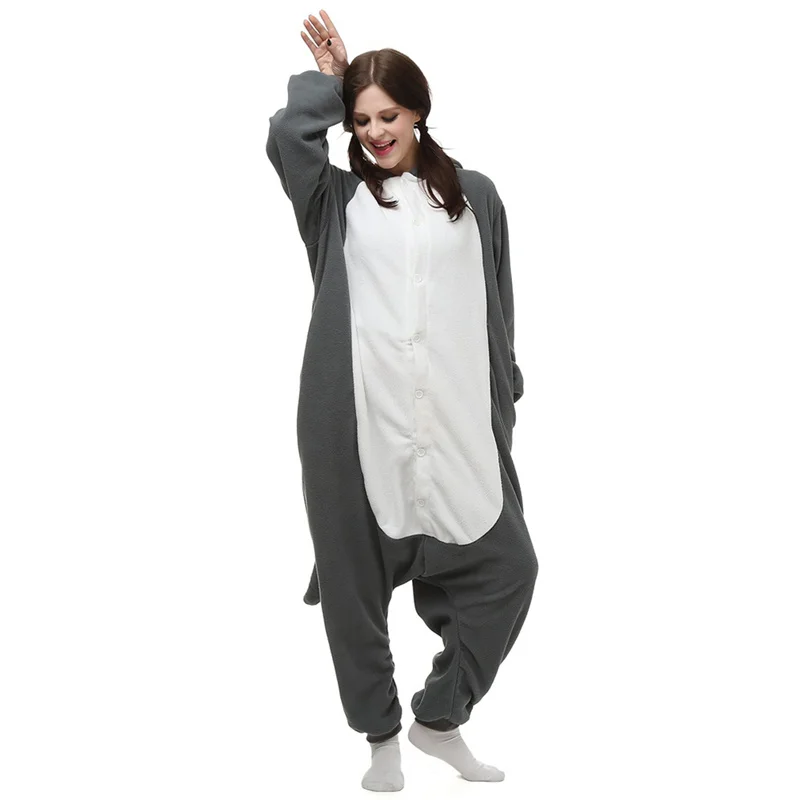 Kombinezon wilk Kigurumi puszysta piżama Lingere piżama dla dorosłych z długim rękawem Cosplay Halloween flanelowa Anime Cartoon Homewear