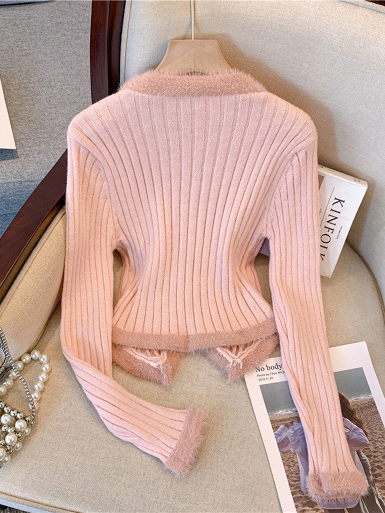 نمط تخفيف الأعمال سترة طويلة الأكمام جولة الرقبة المجهزة تصميم الأكمام أنبوب مستقيم لا يتطلب الديكور