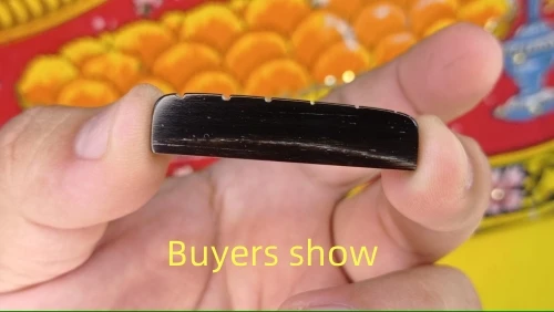 Tuerca de cuerno de buey en blanco, puente de sillín Luthier negro, 55x6x10mm, 10 unidades