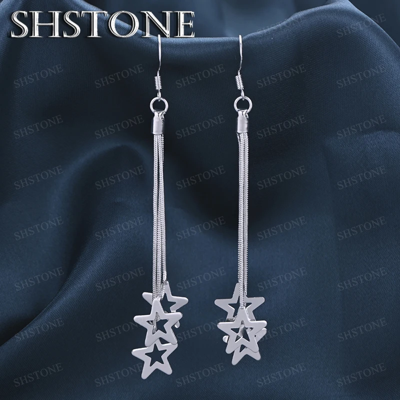 

Charm Cute 925 Sterling Silver Star Drop Earrings High Quality Jewelry For Women Elegant Wedding Party Gifts Accessories