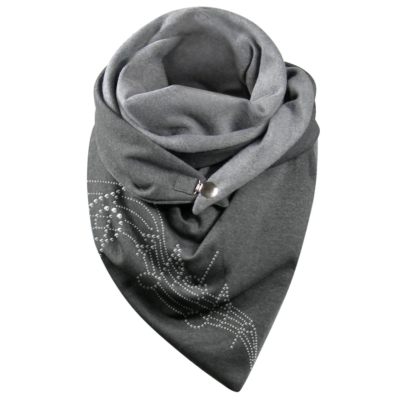 Women Scarves Winter Warm Wraps Ladies Elegant Solid Dot Printing Button Soft Casual Scarf 2024 Female Warm Scarves Shawls Шарф