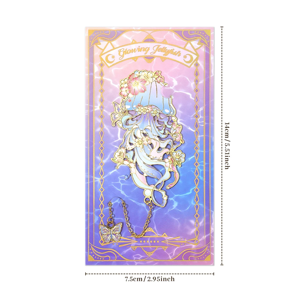 1Pc Marine Animals Metal Bookmark Shell Starfish Design With Chain Tassel Planner Accessories For Book Lovers Writers Gifts