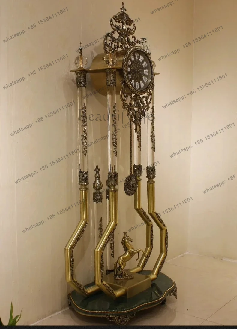 

yj57 Большие часы в стиле постмодерн от пола до потолка для гостиной, высококачественный медный импортный механизм для виллы, атмосферные вертикальные часы