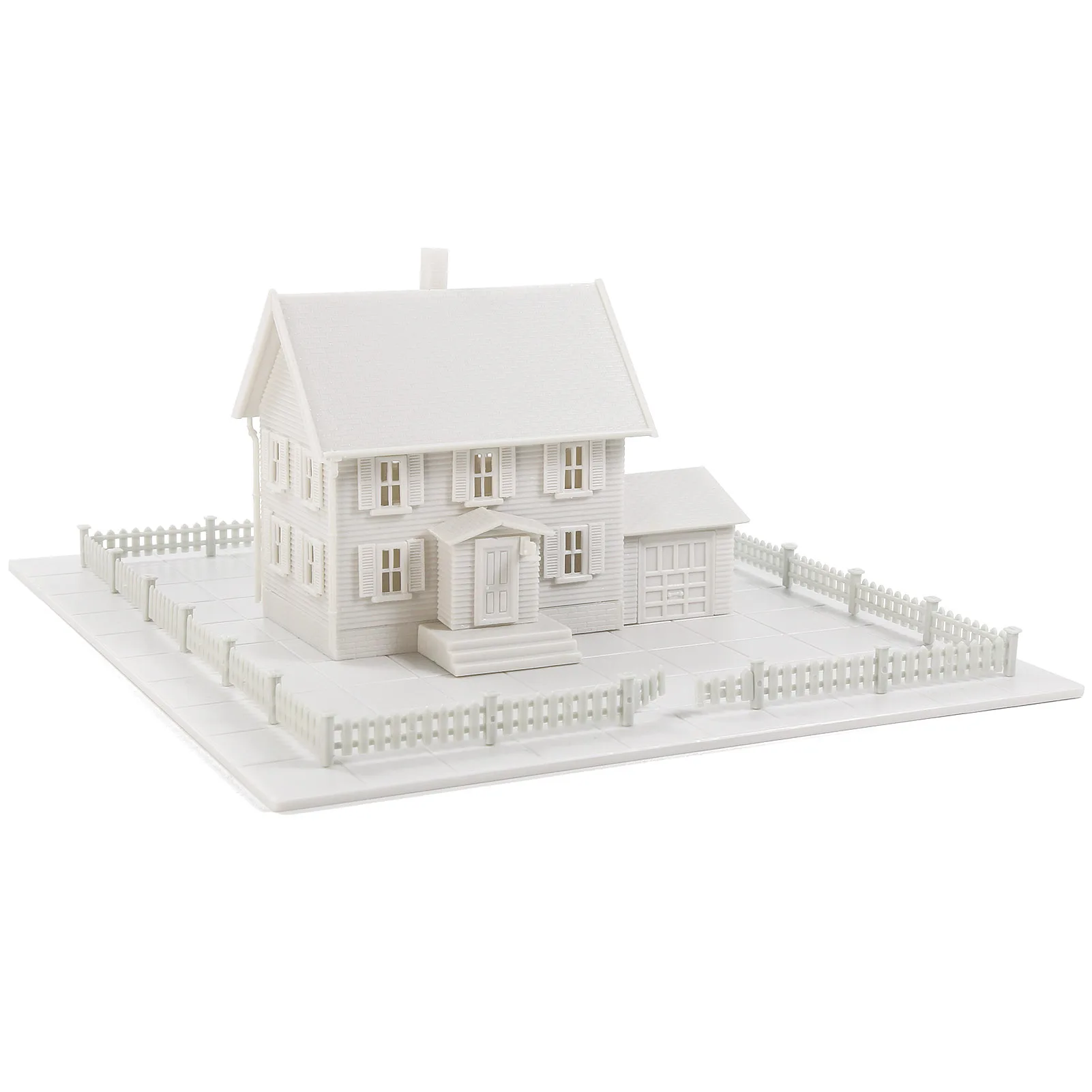 Evemodel N Scale Model Dwelling House Fence Base Kit Two-story Building