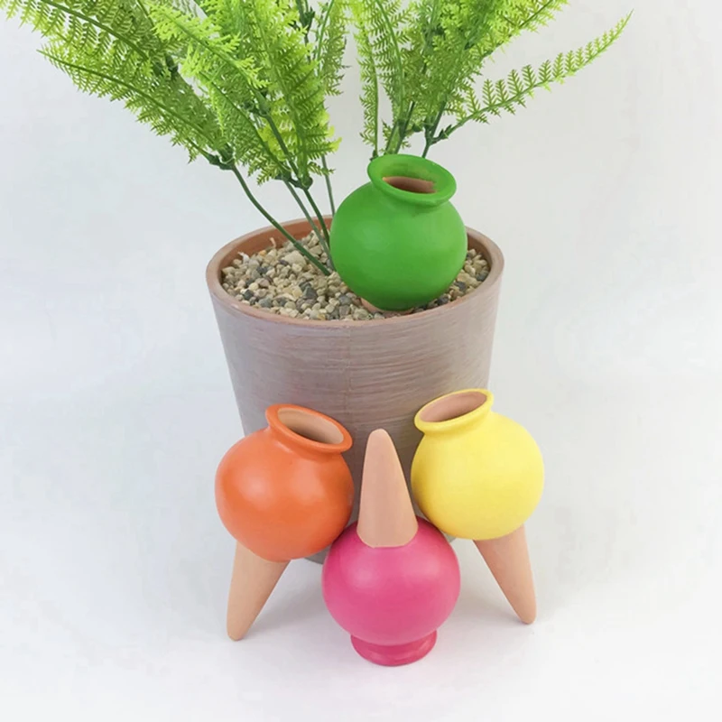 Устройство для автоматического полива растений, комплект из 4 автоматических капельниц из керамики для дома, балкона и сада, несколько цветов