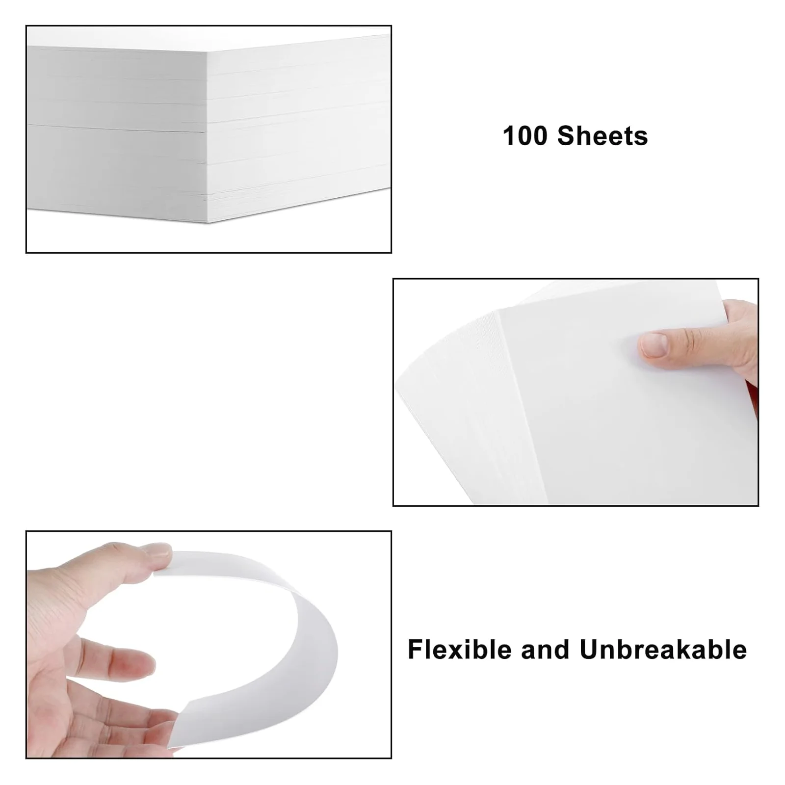 HUSPER 180Gsm Glossy Photo Paper Single-Sided 4x6 Inch 100 Sheets 102x152mm Compatible with Inkjet Printers Grey Back