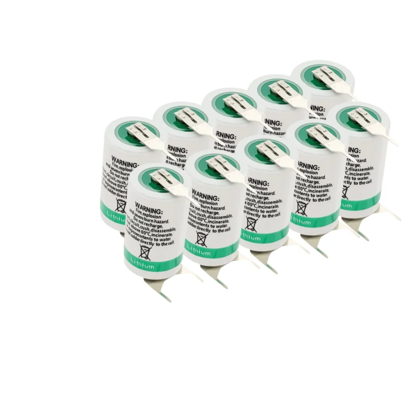 10 шт., 3,6 В, 1200 мАч, 14250 LS14250 1/2AA, неперезаряжаемая батарея с двойными сварочными ножками, штифты для системы оборудования ПЛК с ЧПУ