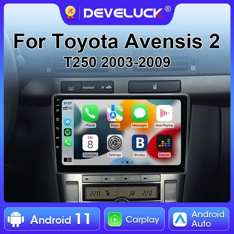 

2 Din Android 12 Автомобільний радіо Мультимедійний відеоплеєр для Toyota Avensis T250 2 II 2003-2009 Навігація GPS 2Din 4G Carplay Stereo