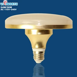 Hight power e27 conduziu a luz ac 110v 220v ufo 24w 36 lâmpada led branco quente frio smd5730 casa iluminação cozinha quarto holofotes