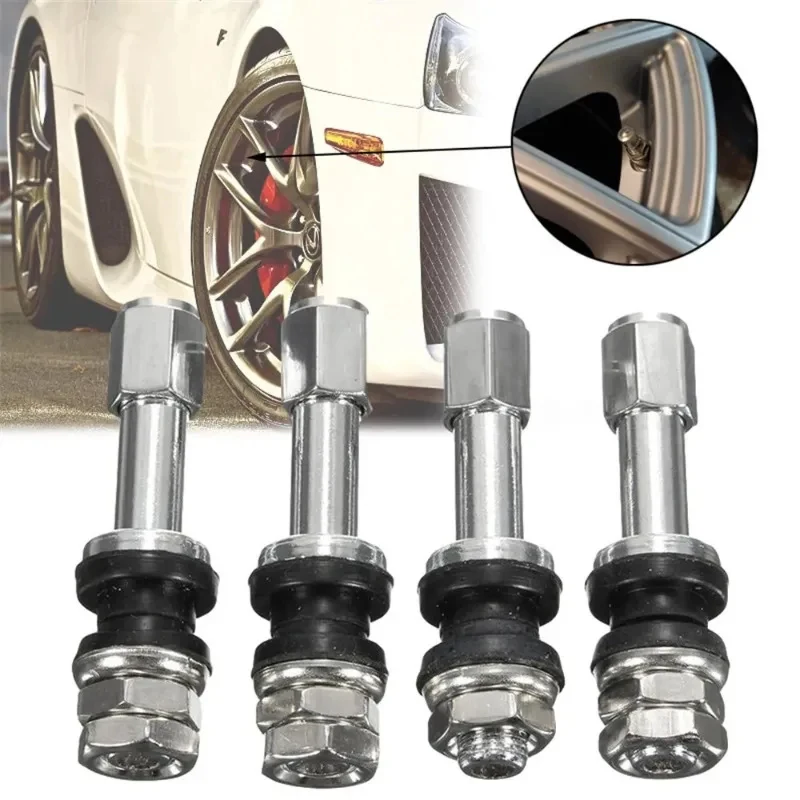4 Peças Válvula de Pneu TR48E de Rosca, Válvulas de Pneu Metálicas para Carro, Caminhão, Moto, Scooter, Moped, Aro de Roda, Substituição de Pneu Automotivo