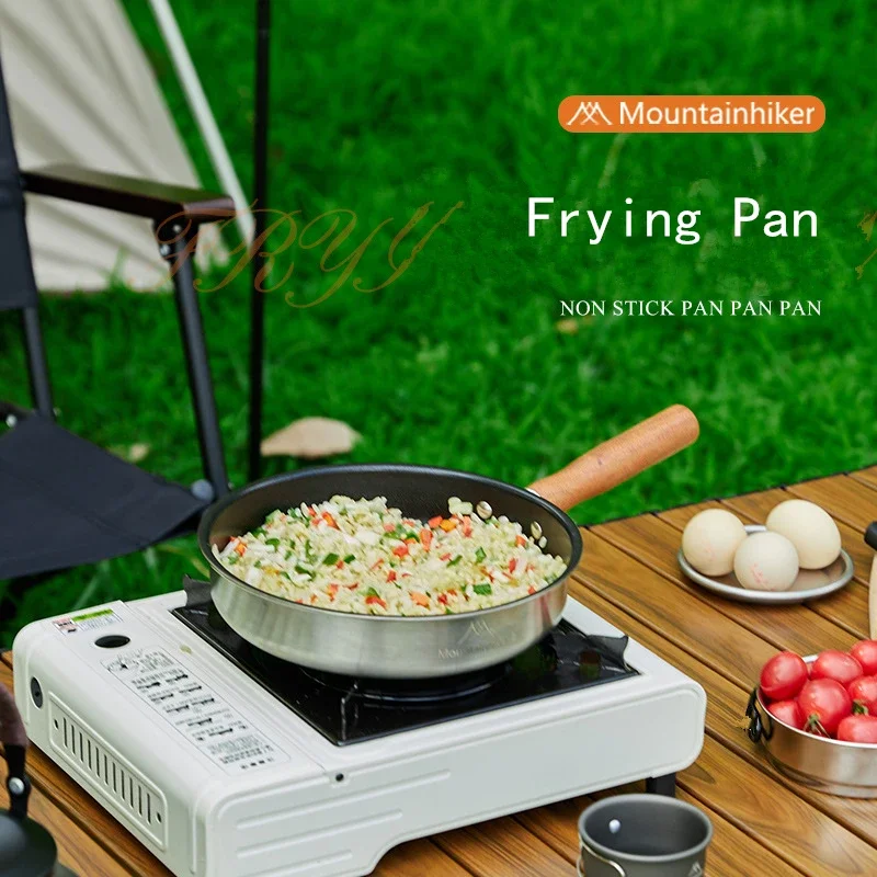 Mounthiker Outdoor Camping Non-stick Frying Pan Breakfast Egg Pancake Pot  Stainless Steel Cooking Food Induction Cooker Fry Pan