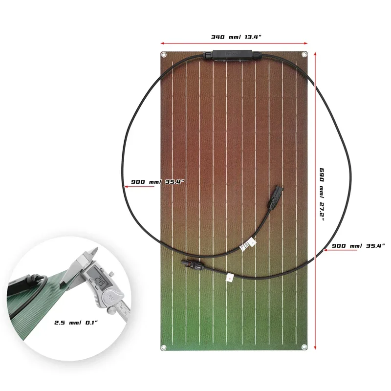 600W 300W Solar Panel Kit 18V ETFE Flexible Monocrystalline Solar Cell Power Charger for Outdoor Camping Yacht Motorhome RV Car