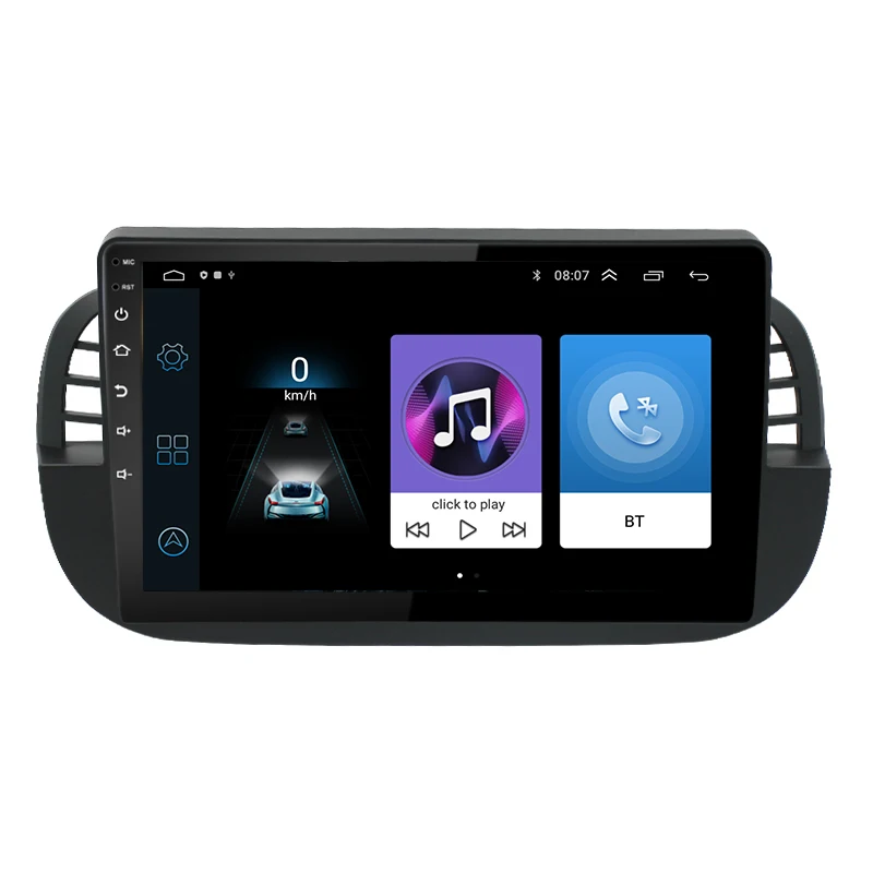 Car Multimedia Player Android Radio For FIAT 500 2007-2015 Fascia Frame Dash Kit 2 Din Stereo