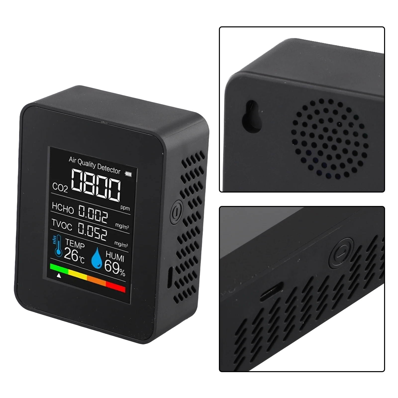 

Многофункциональный тестер «пять в одном» для измерения, цифровой тестер температуры и влажности, детектор формальдегида TVOC, монитор качества воздуха