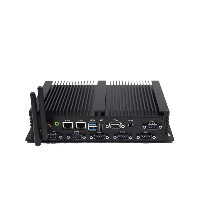 Fanless Mini Pc Core I5 Embedded Industrial Mini Pc Computer Dual Lan with Rs232 Com Port Nuc Dual LAN WIN 10 HD 8 Mini PC