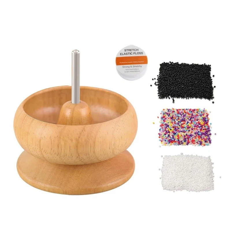 Multipurpose Bead Stringing Set Sturdy Bowl Beader with Seed Beads Accessory for Personalize Jewelry Designs