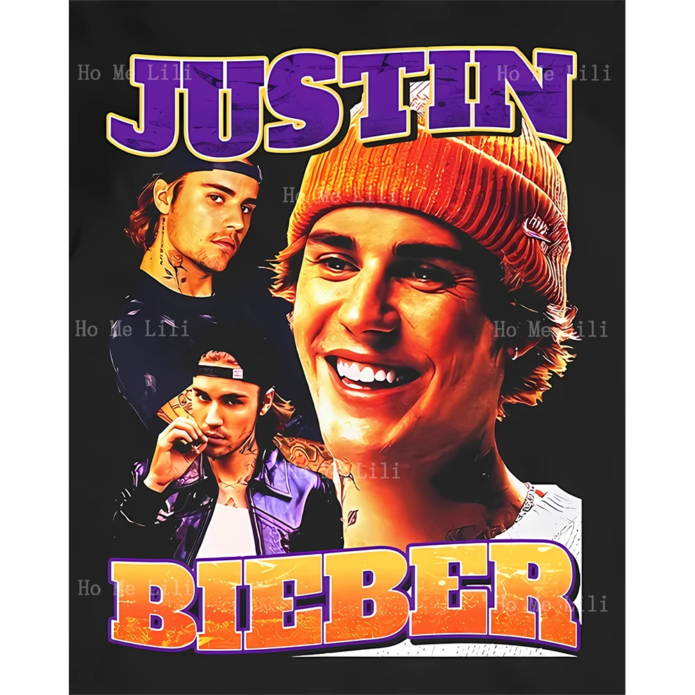 Justin Bieber Vintage 90s Justice Tour Concert Canvas Wall Art Print Painting Home Decor