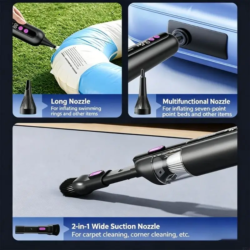 Flexible Car Vacuum Using Brushless Motor And Type C Fast Charging Perfect For Vehicles Furniture D7YA
