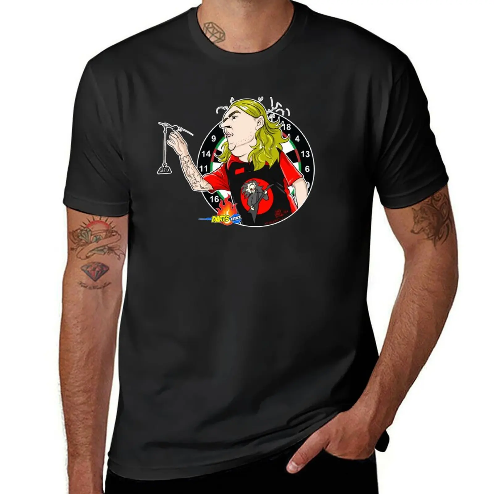 

Caricatura Ryan Searle by Darts Attack T-Shirt sports fans anime mens graphic t-shirts pack