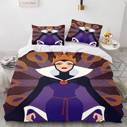 Villains Evil Queen Disney Snow White Anime 100% Polyester Bedding Set Duvet Cover Set Printed Cartoon Home Decor