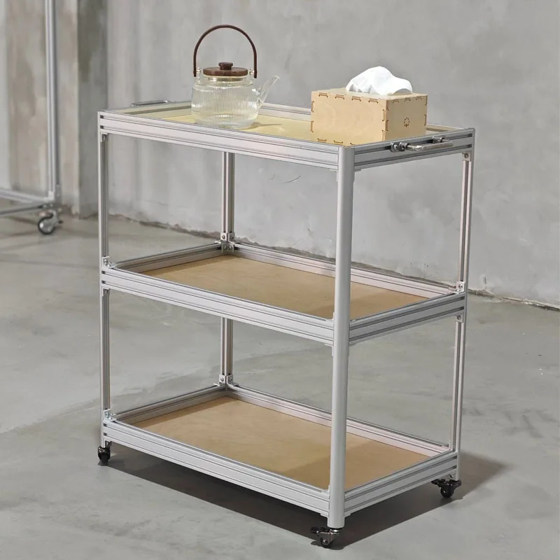 

Birch ocean plate aluminum profile side few trolley multi-layer coffee table Nordic simple designer cafe trolley