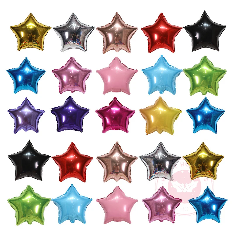 10-18inch Pentagram Aluminum Film Balloons Birthday Decoration Wedding Room Layout Automatic Sealing Star Luster Aluminum Foil