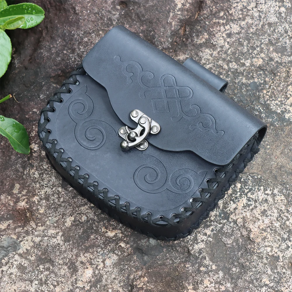 Pochette de ceinture rétro, porte-monnaie, sac de taille, ceinture en cuir Viking médiéval, Costume de Cosplay de Festival de la Renaissance d'halloween