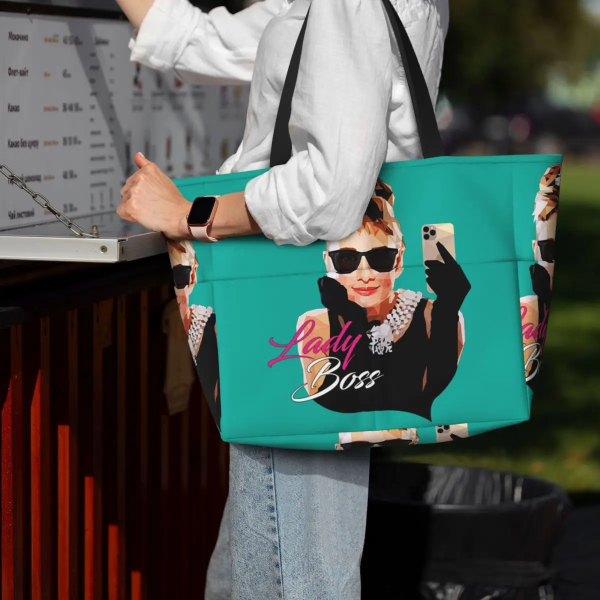 Hepburn Audrey Hepburn Beach Tote Bag Sport Gym Yoga Duffle Large Tote Bag Women Travel Bag Fitness bag