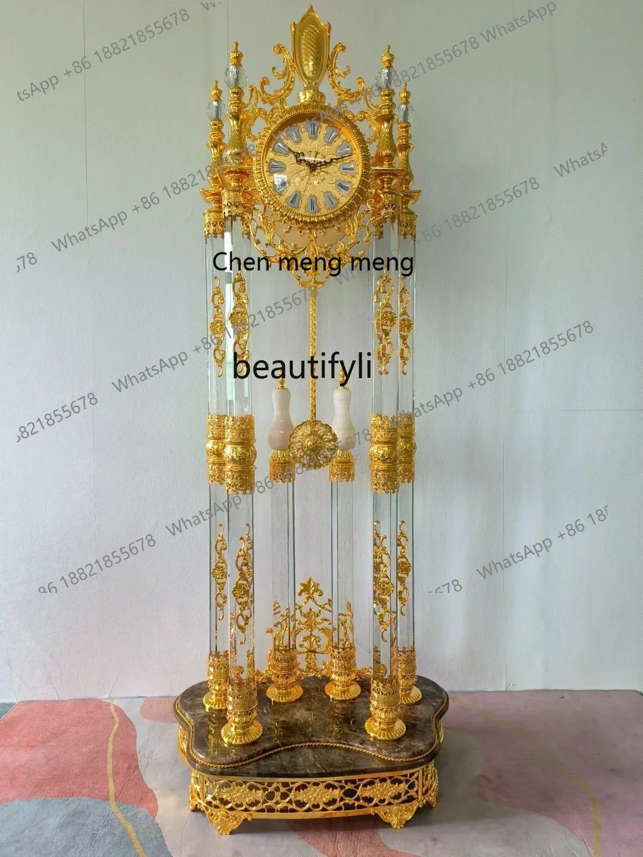 New arrive European-Style the Grandfather Clock Standing Grandfather Clock Household Living Room Crystal the Grandfather Clock