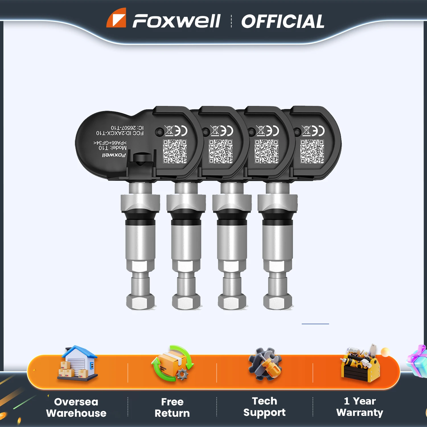 

FOXWELL T10 Mx-Sensor 315MHz 433MHz TPMS Sensor Tire Pressure Monitor Tester Clone-able Programmable Activated Universal Sensors