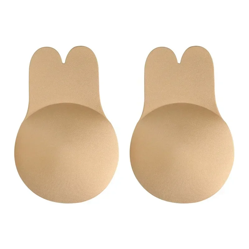 Ladies Self Adhesive Silicone Strapless Invisible Bra Reusable Adhesive Breast Lifting Tape Kawaii Rabbit Bra Pad