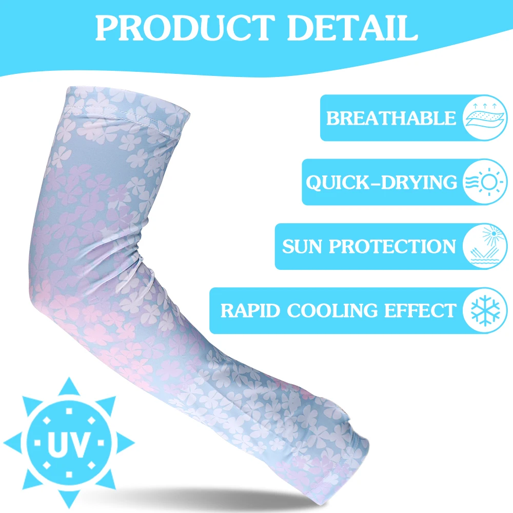 Purple Green Colorful Gardening Sleeves Anti-Slip Arm Protection with Thumb Hole Sun Sleeve Cooling Arm Sleeves for Women Men