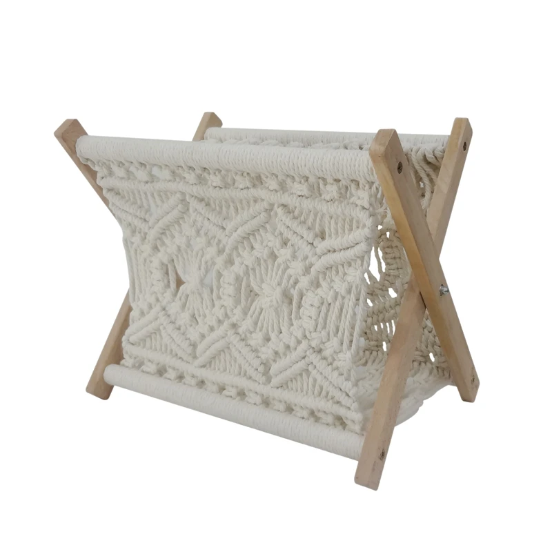 

Boho Magazine Holder, Decorative Macrame Books Magazines Rack, Towel Storage Basket, Rustic Home Bedroom Decor